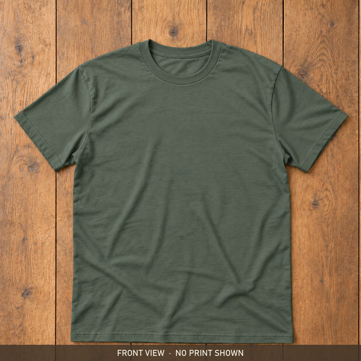 Military Green Gildan Softstyle 64000 t-shirt, front view, no print shown