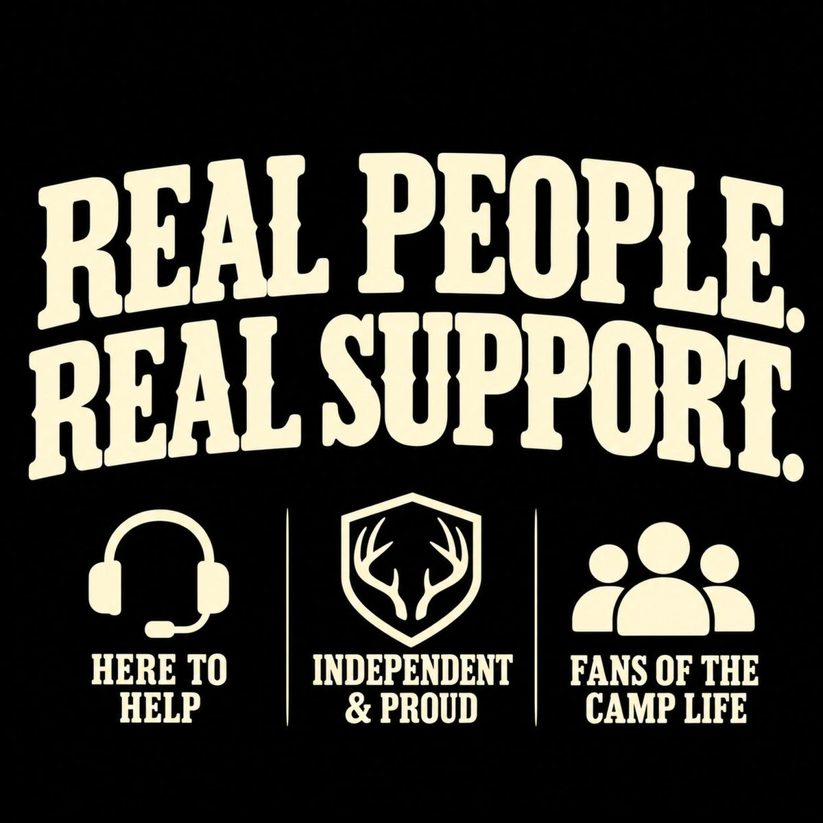 Real People. Real Support. badge graphic